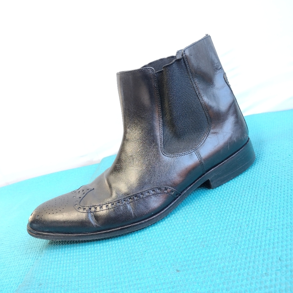 Banana Republic Leather Boots Chelsea Black Size 7.5 - Picture 2 of 8